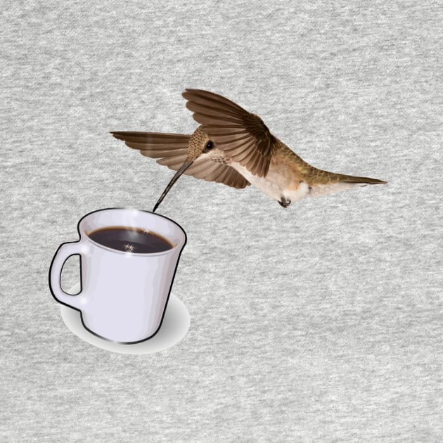 Hummingbird Drinking Coffee by julyperson